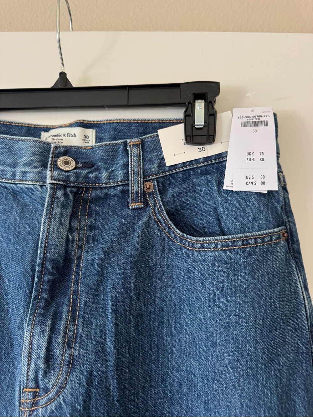 Abercrombie & Fitch Dark Blue Wide-Leg Jeans - Picture 2 of 4